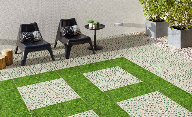 Gạch lát sân vườn Đồng tâm 40x40 4040GREENERY005