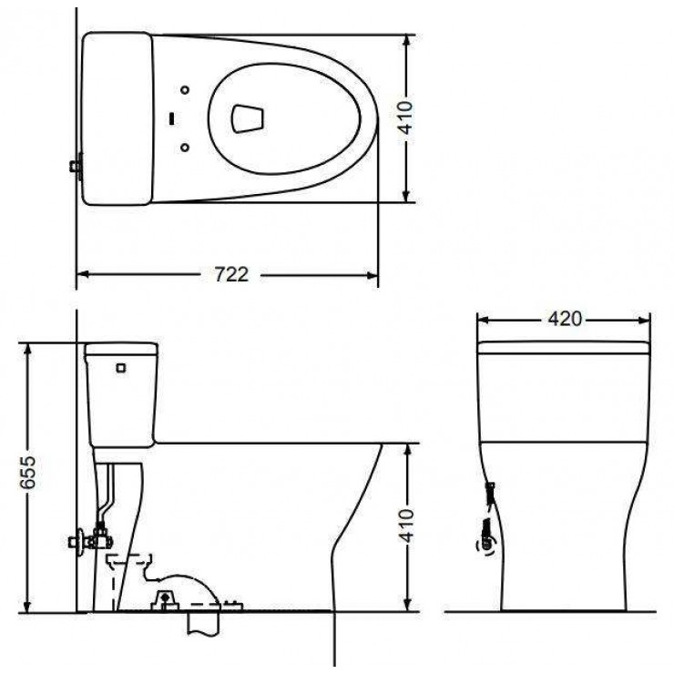 Bồn Cầu Điện Tử TOTO MS188VKW7 Nắp TCF6631A