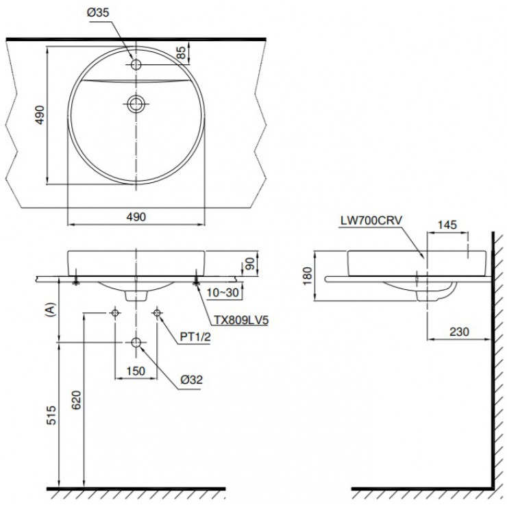 Chậu rửa mặt lavabo TOTO L700CTR