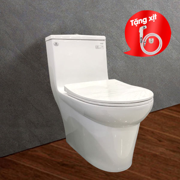 Bồn cầu 1 khối Viglacera V65 (Tặng xịt VG826)