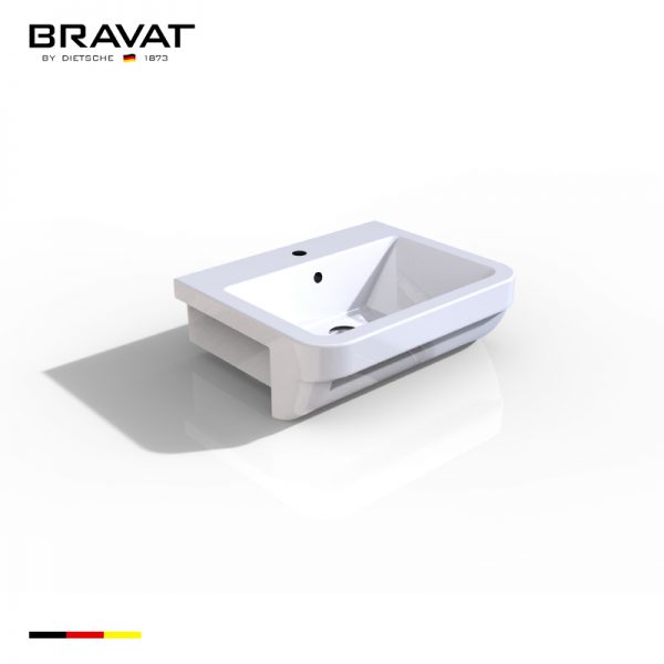 Chậu rửa mặt lavabo bán âm bàn Bravat C22360W-1-ENG