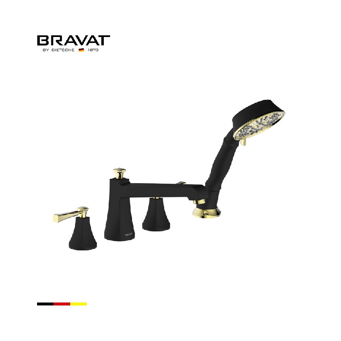 Vòi xả bồn kèm sen tắm cao cấp Bravat F52994BLK-BAF-ENG