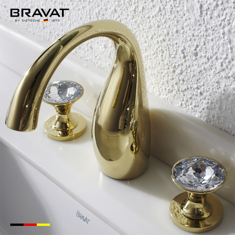 Vòi chậu lavabo 3 lỗ cao cấp Bravat F24287G-ENG