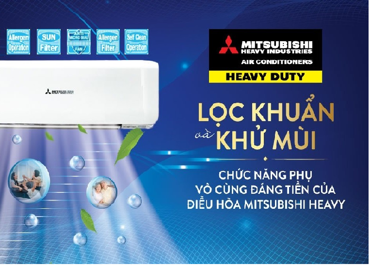 Lọc khuẩn khử mùi của điều hòa Mitsubishi Heavy