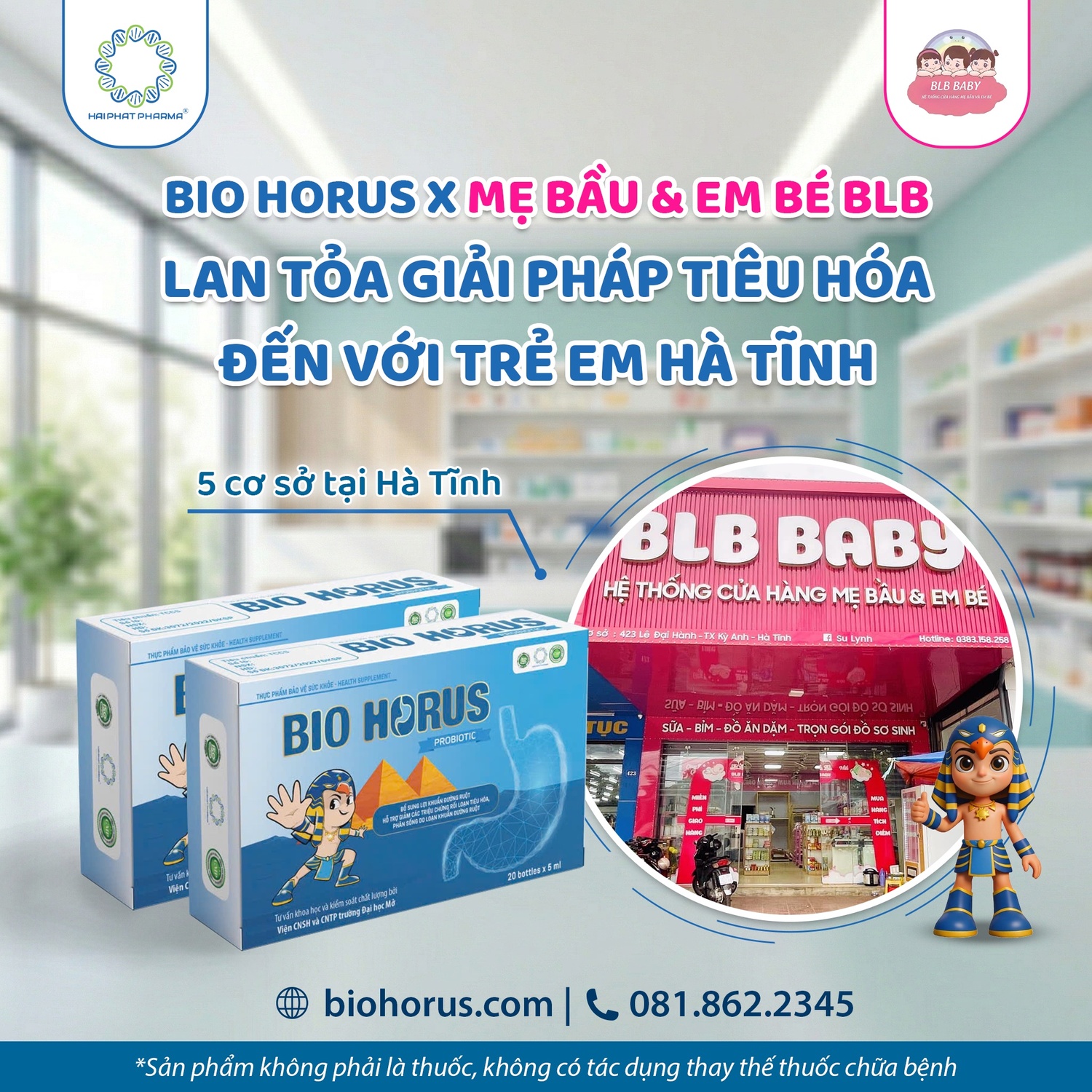 BIO HORUS X HỆ THỐNG MẸ BẦU & EM BÉ BLB BABY - LAN TỎA GIẢI PHÁP TIÊU HÓA ĐẾN VỚI TRẺ EM HÀ TĨNH