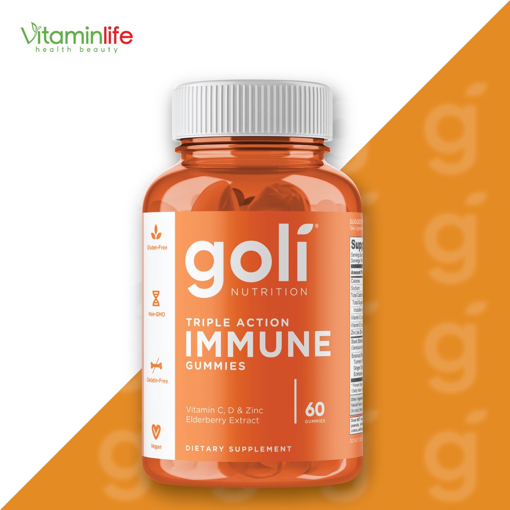 TĂNG SỨC ĐỀ KHÁNG CÙNG GOLI TRIPLE ACTION IMMUNE GUMMIES 