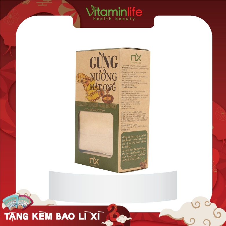 Hộp Gừng nướng mật ong Nam Xanh 80g