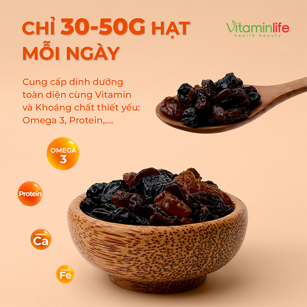 Nho khô 3 màu Happy Nuts 150g - Hộp giấy - Xanh