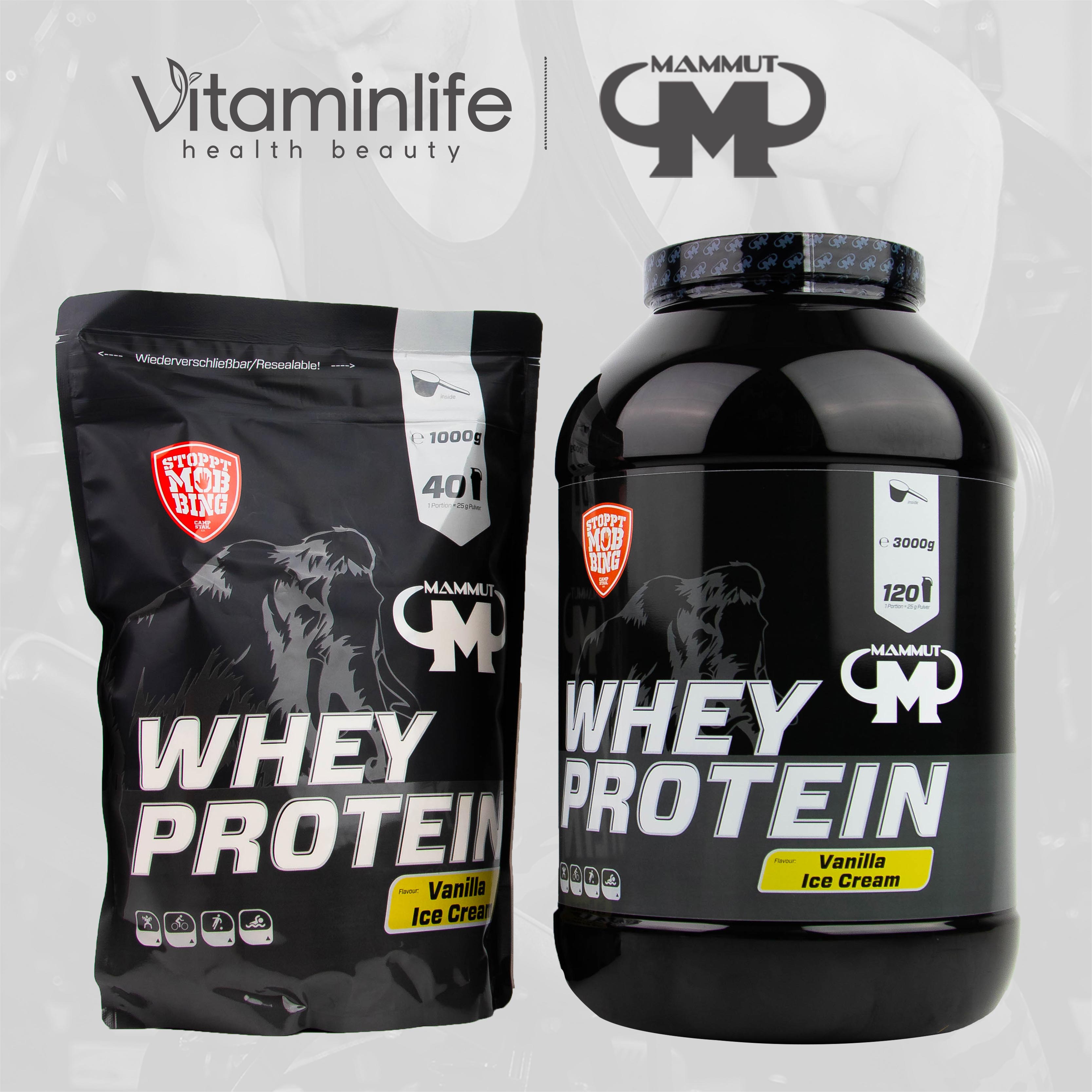 Bột Whey Protein hương kem vanilla Mammut Nutrition - Túi zip 1000g