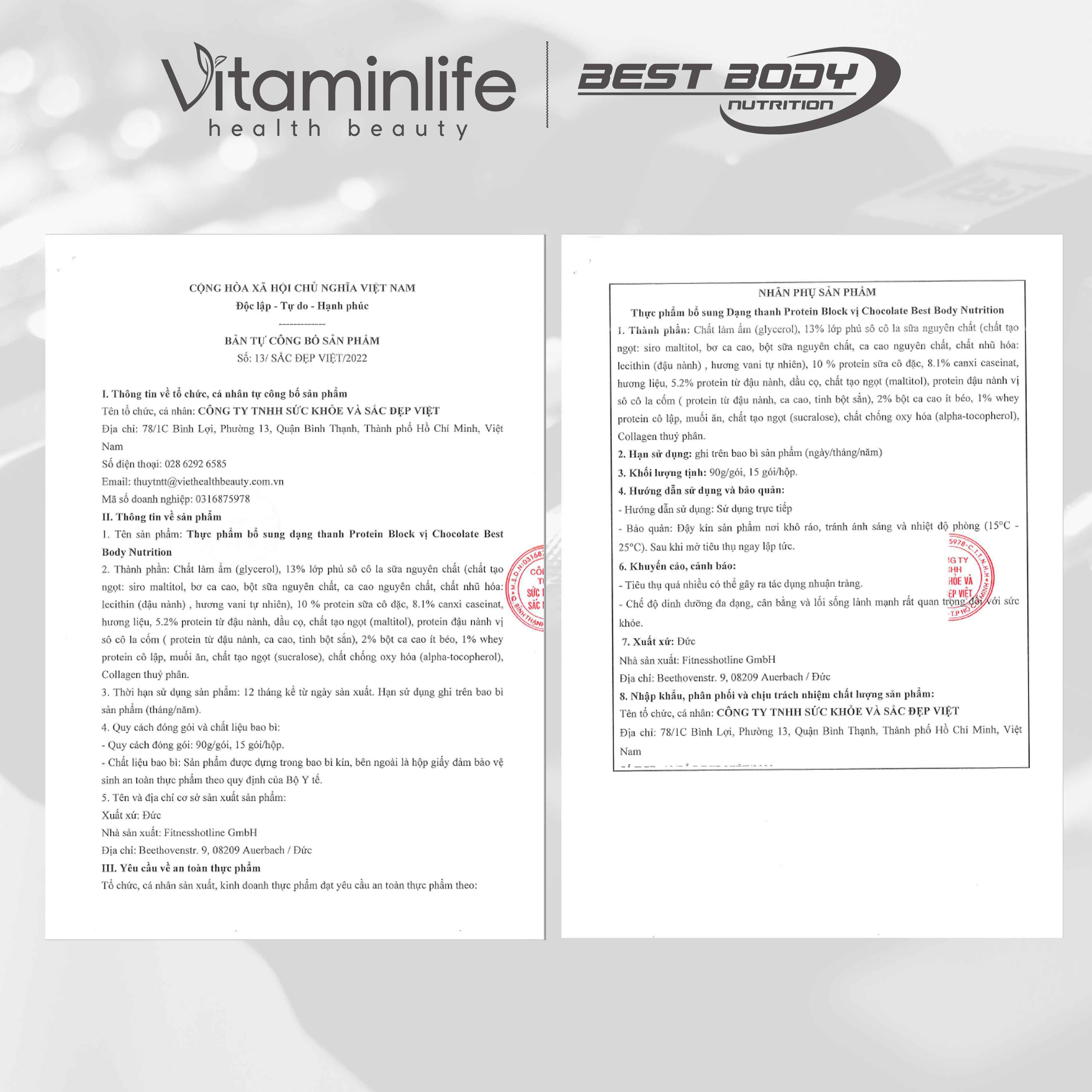 TPBS dạng thanh Protein Block vị Chocolate Best Body Nutrition 90g