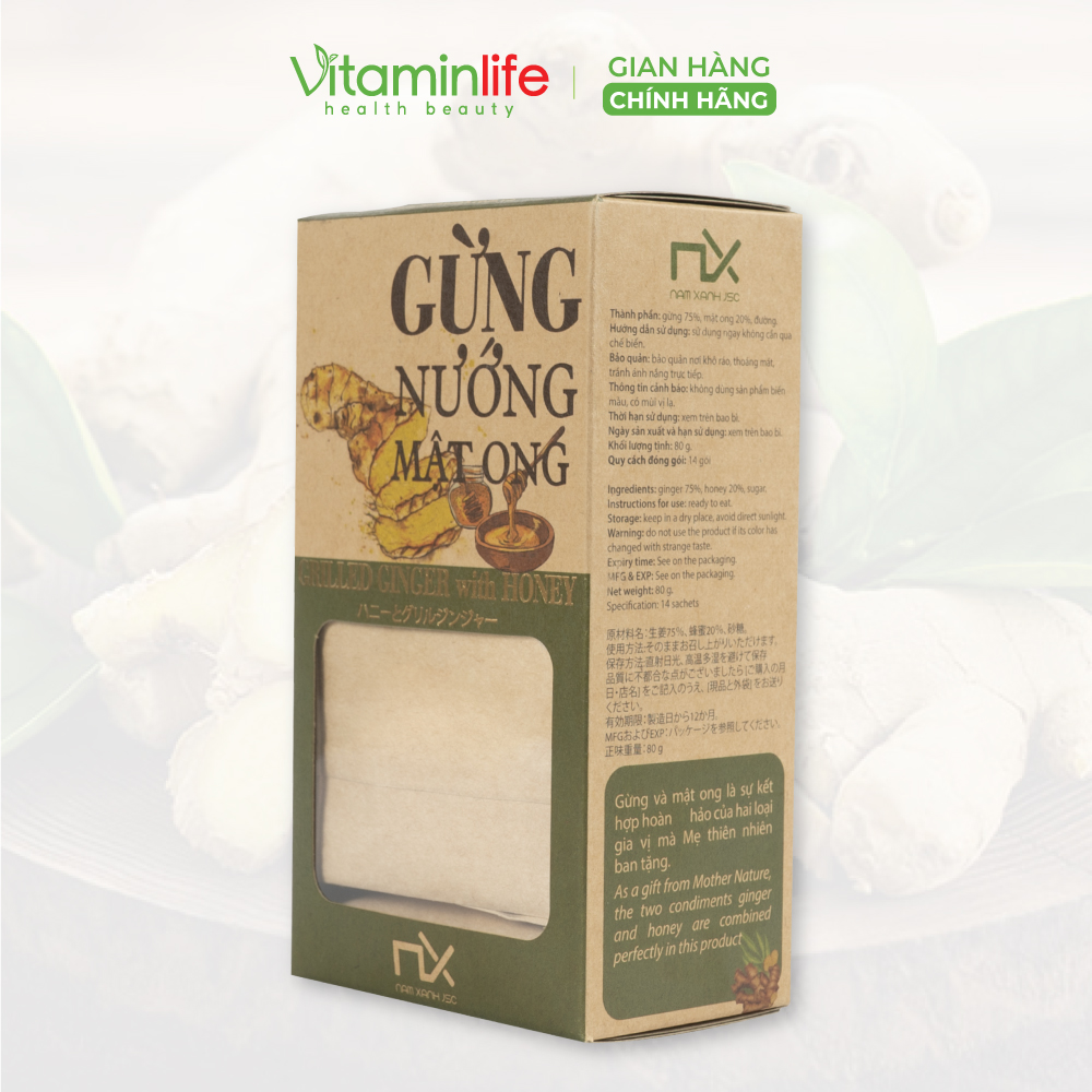 Hộp Gừng nướng mật ong Nam Xanh 80g