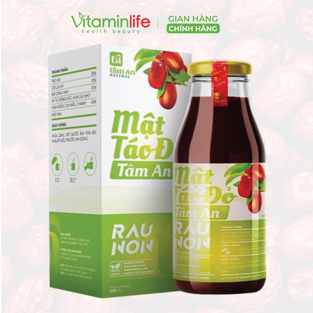 Mật Táo Đỏ Rau Non Tâm An 250ml - HSD 09/05/2025