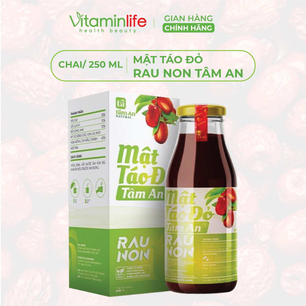 Mật Táo Đỏ Rau Non Tâm An 250ml - HSD 09/05/2025