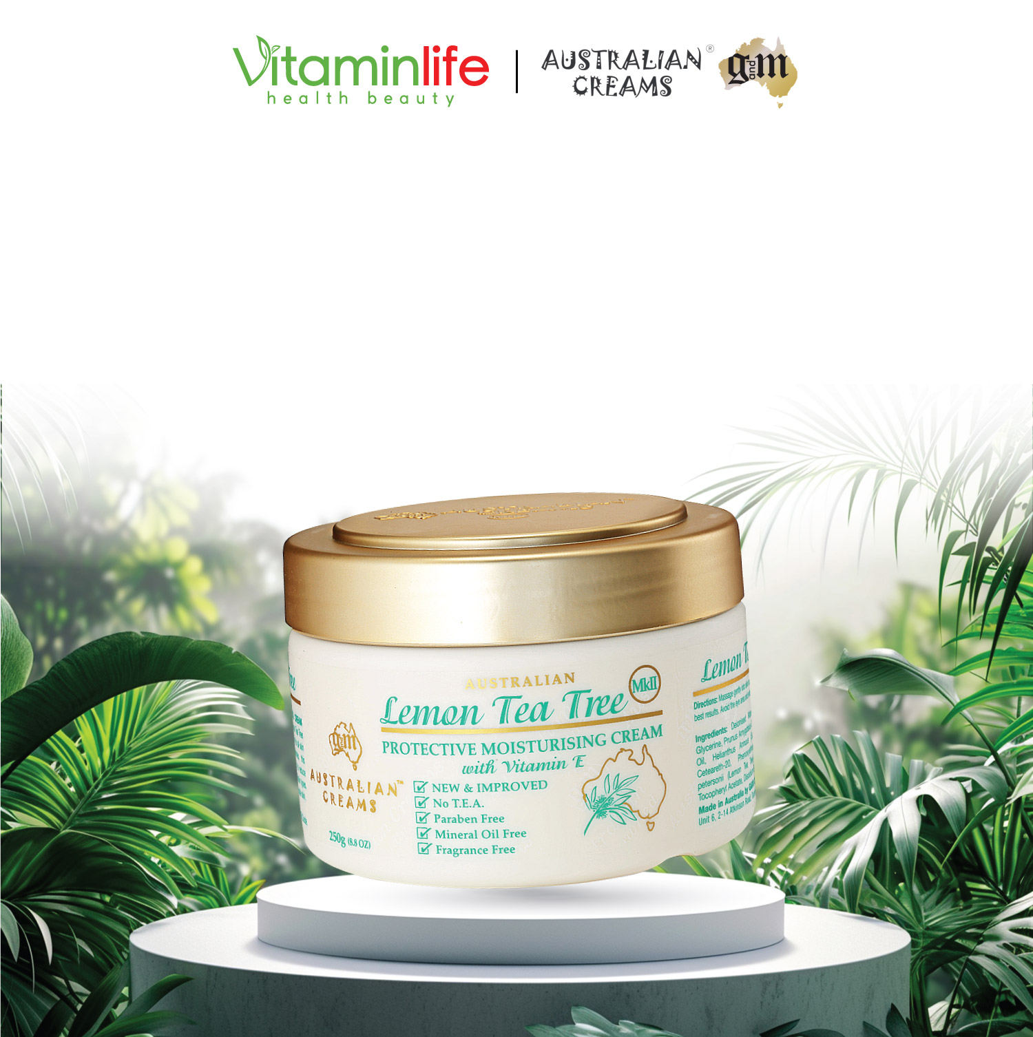 Kem dưỡng da chiết xuất trà chanh Australian Creams MKII 250g