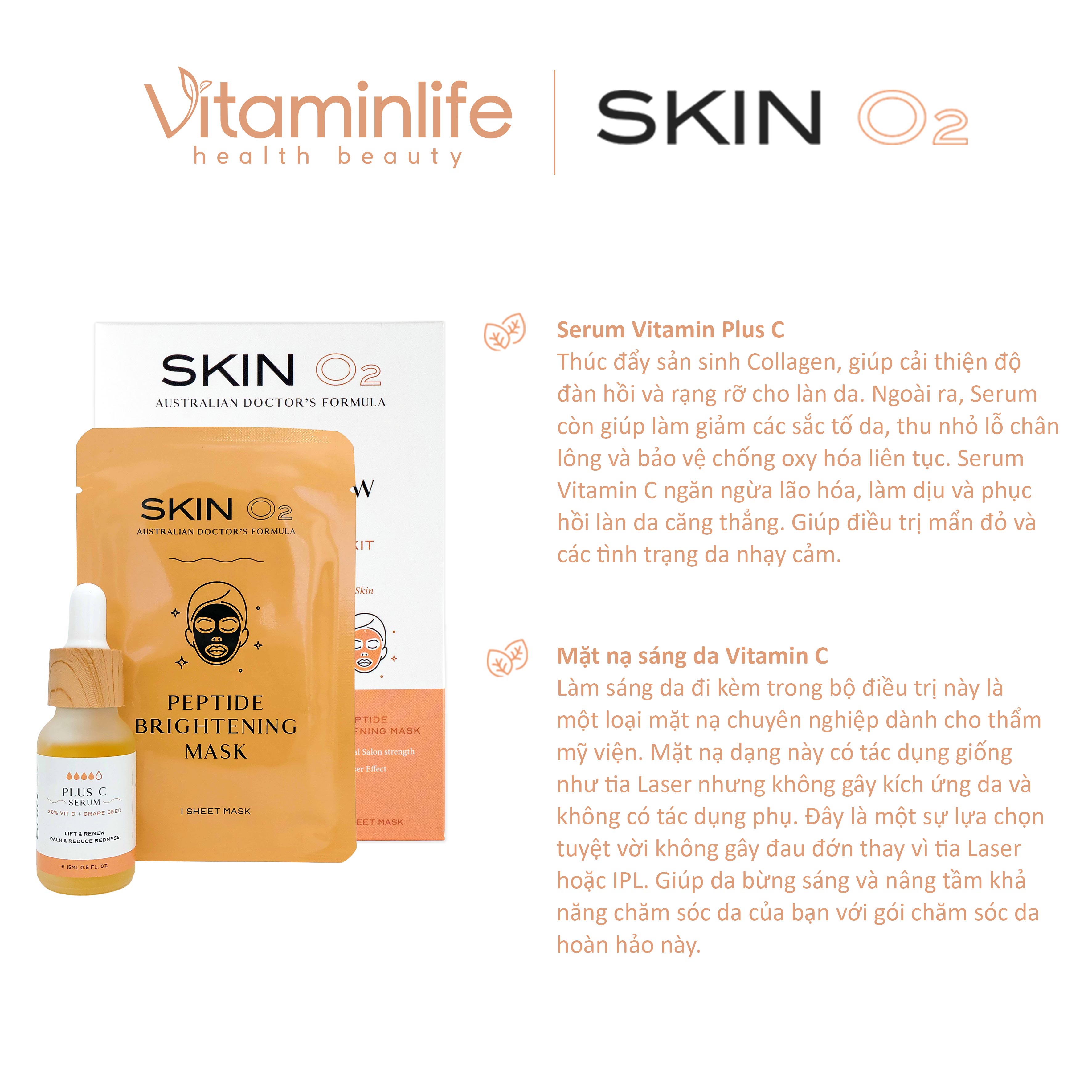 Bộ kit serum tăng cường Vitamin C Skin O2