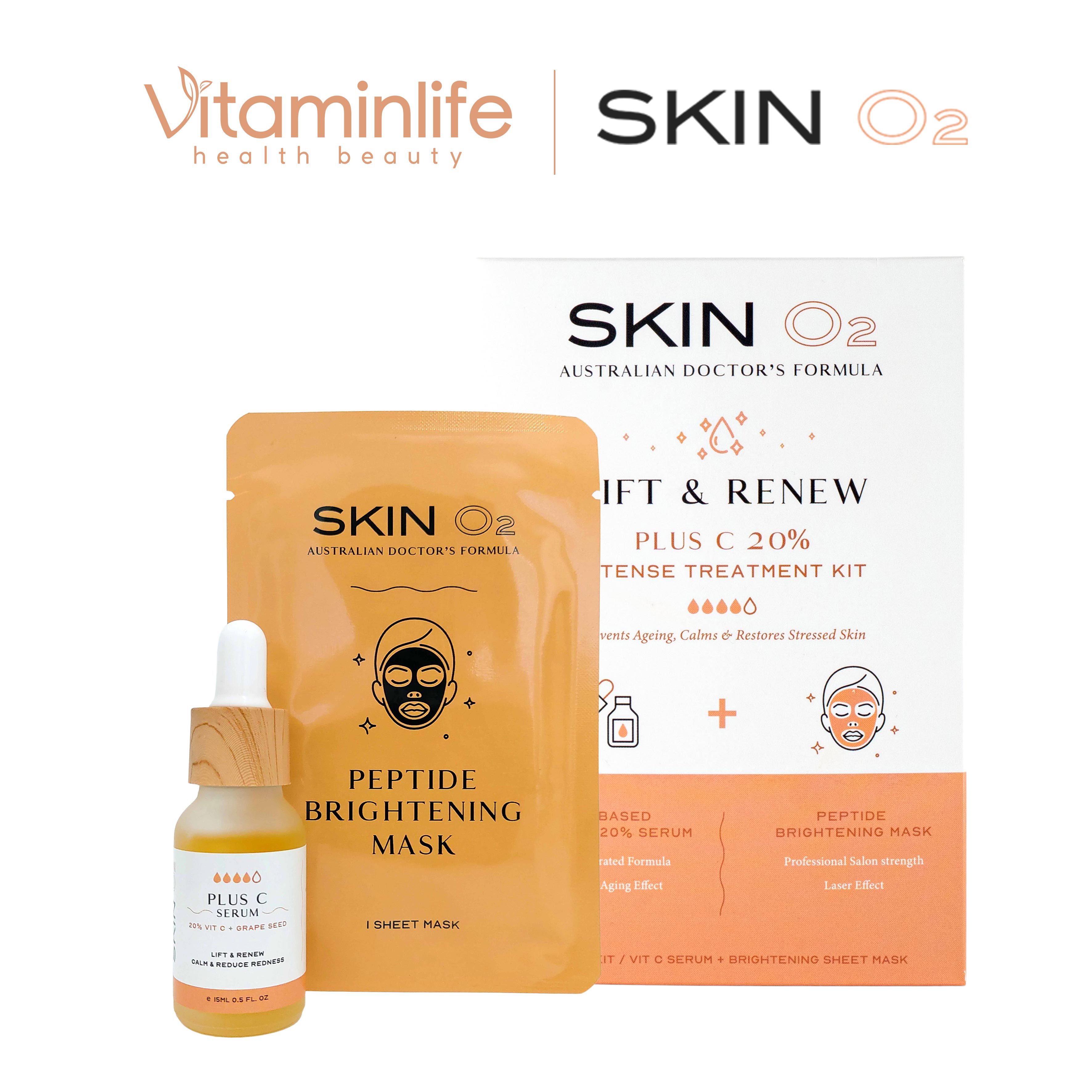 Bộ kit serum tăng cường Vitamin C Skin O2