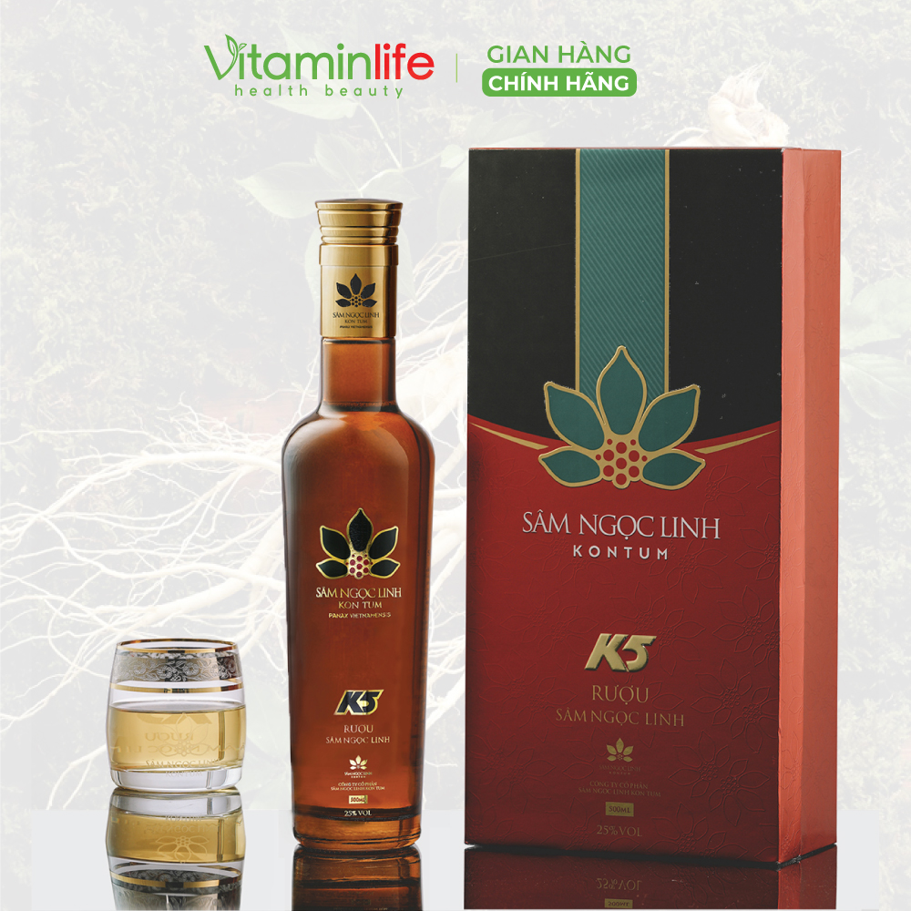 Rượu Sâm Ngọc Linh K5 500ml (nhãn Xanh)