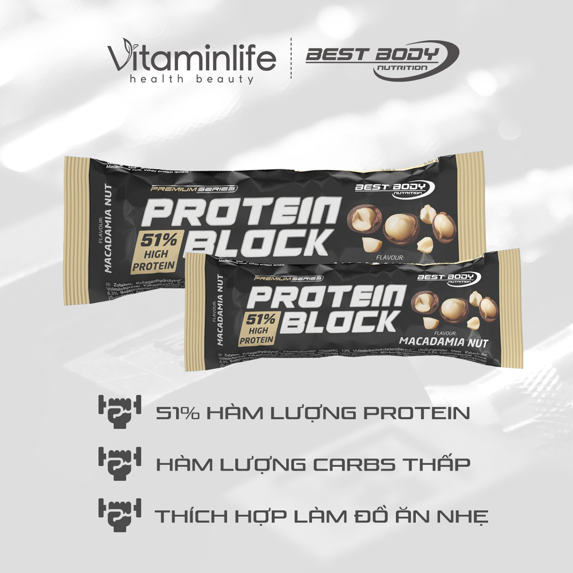 TPBS dạng thanh Protein Block vị Chocolate Best Body Nutrition 90g