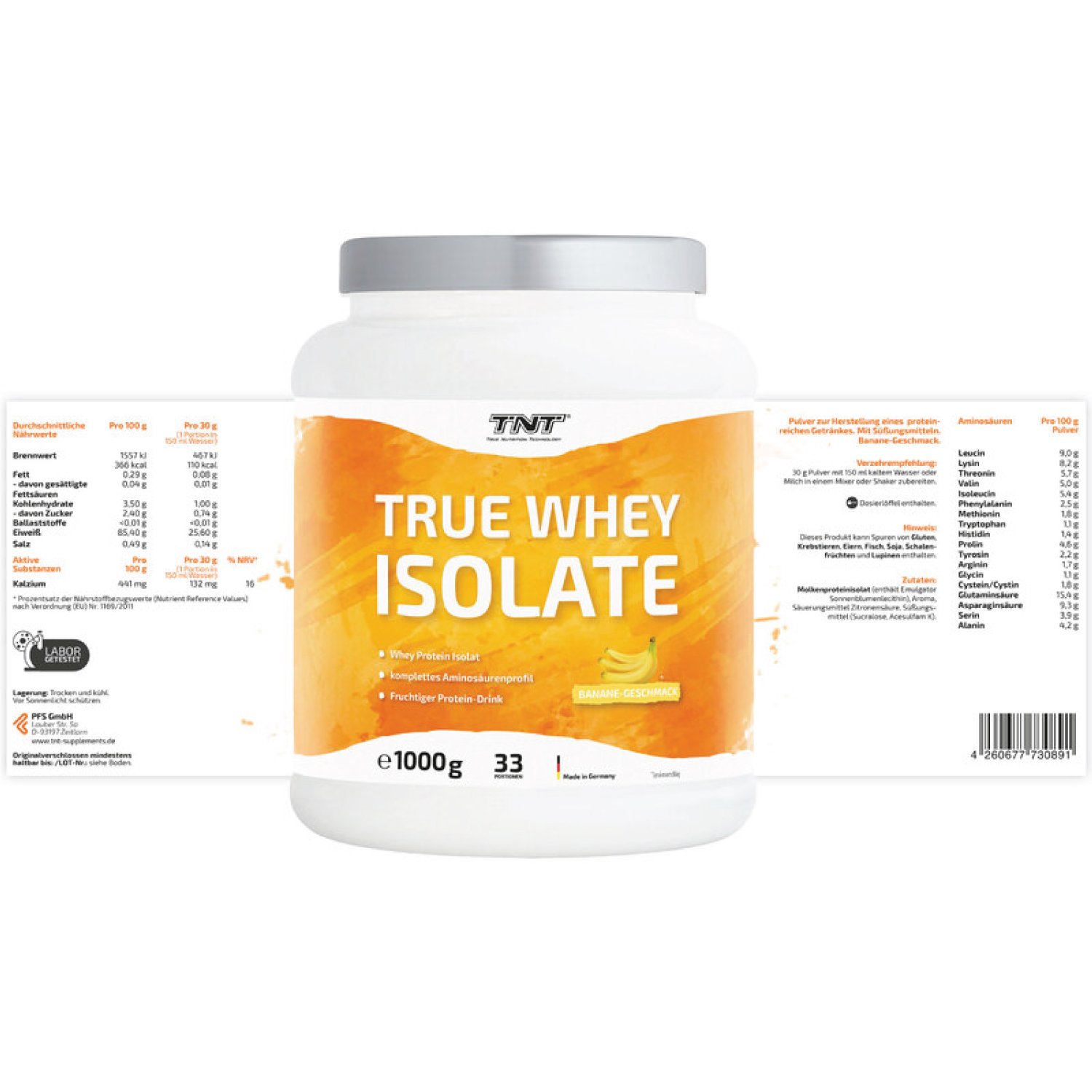 Bột True Whey Isolate vị Chuối TNT Thùng 1000g