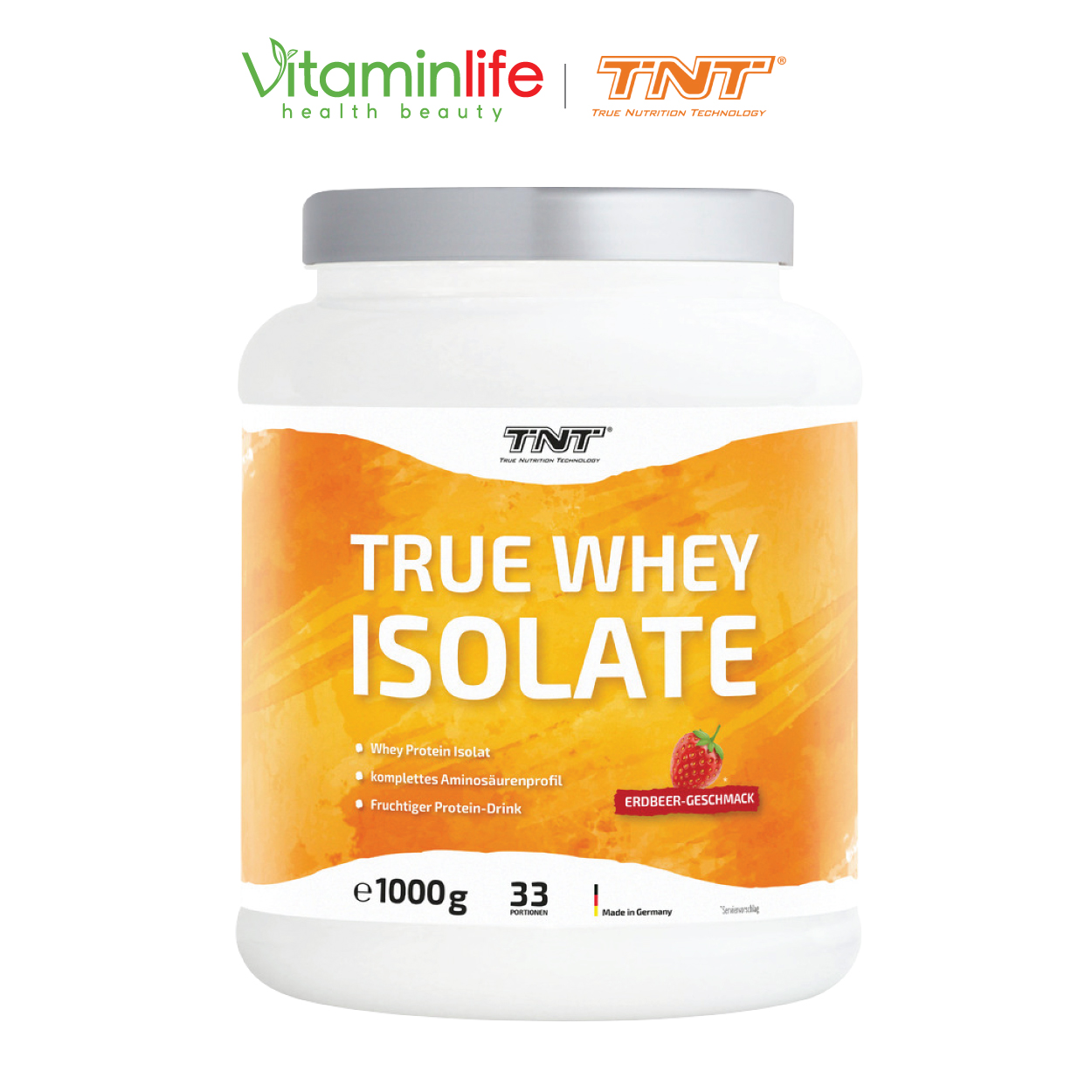 Bột True Whey Isolate vị Dâu TNT Thùng 1000g