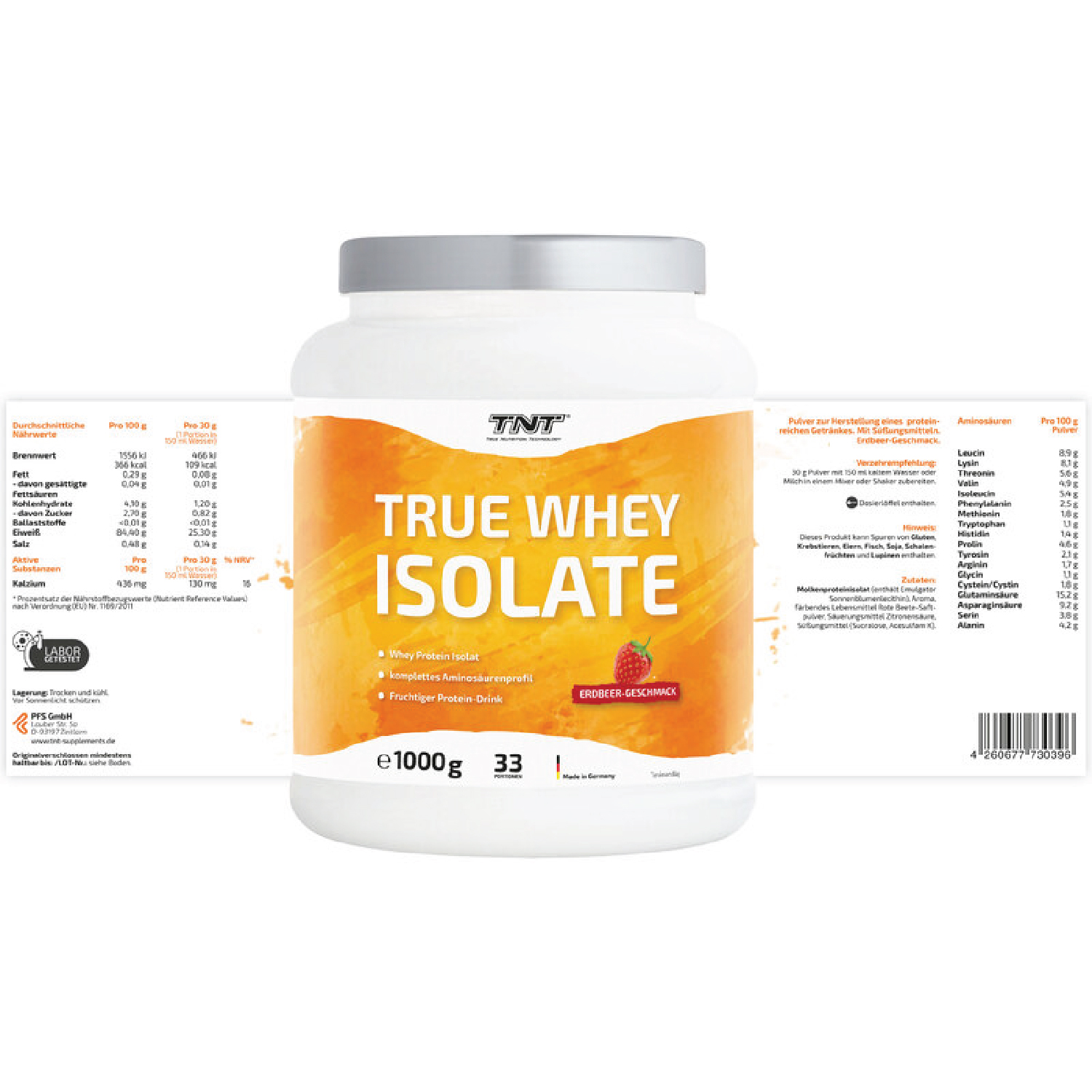 Bột True Whey Isolate vị Dâu TNT Thùng 1000g - HSD 27/09/2025