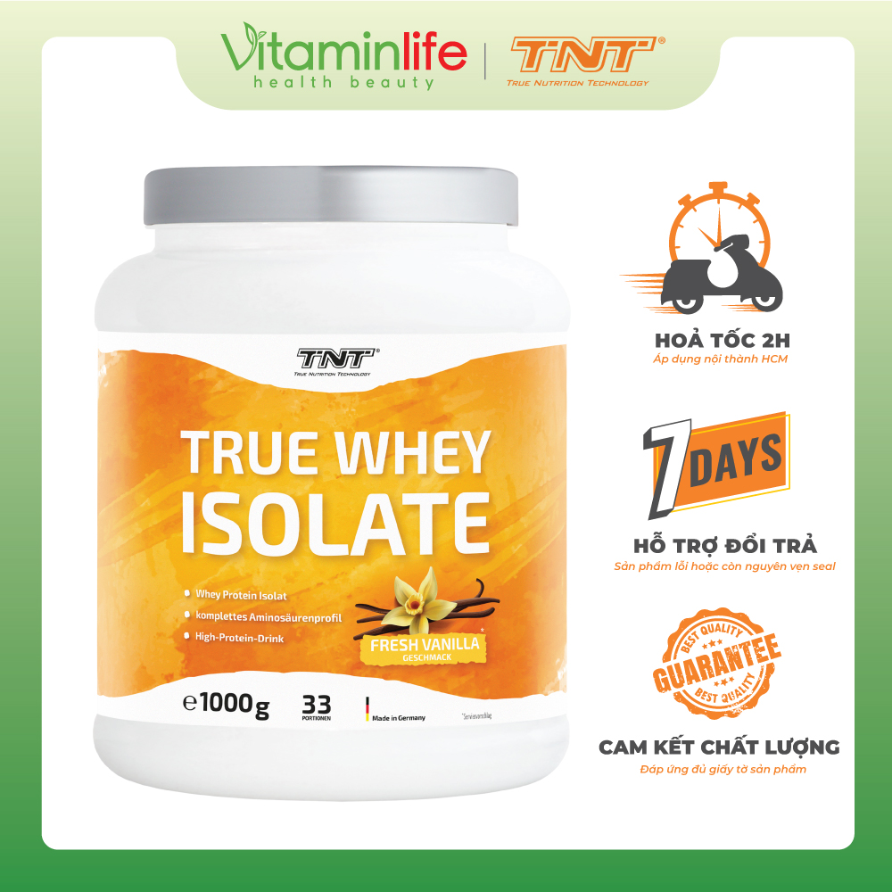 Bột True Whey Isolate vị Vanilla TNT Thùng 1000g