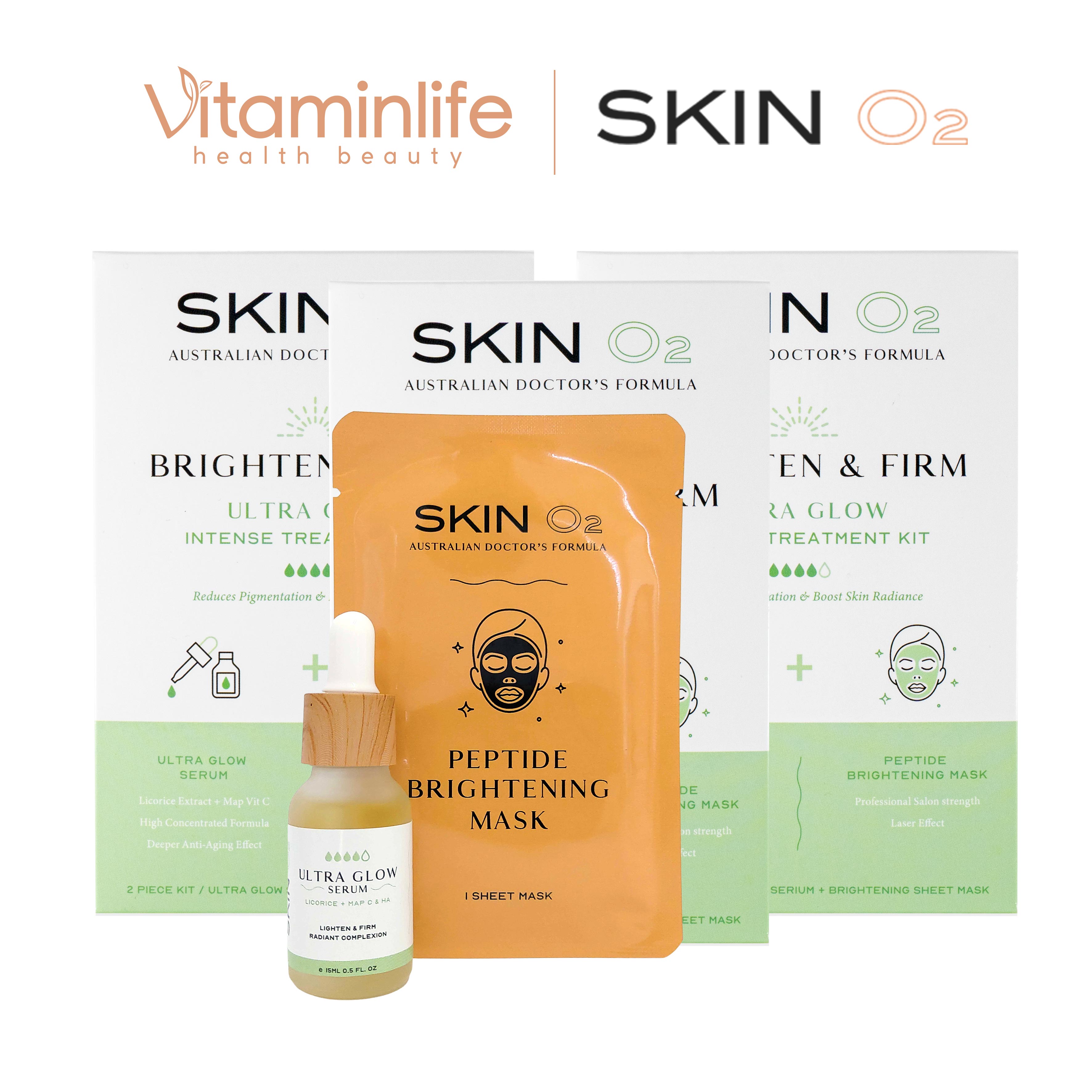 Bộ kit serum làm sáng da Ultra Glow Skin O2 Bộ kit serum làm sáng da Ultra Glow Skin O2