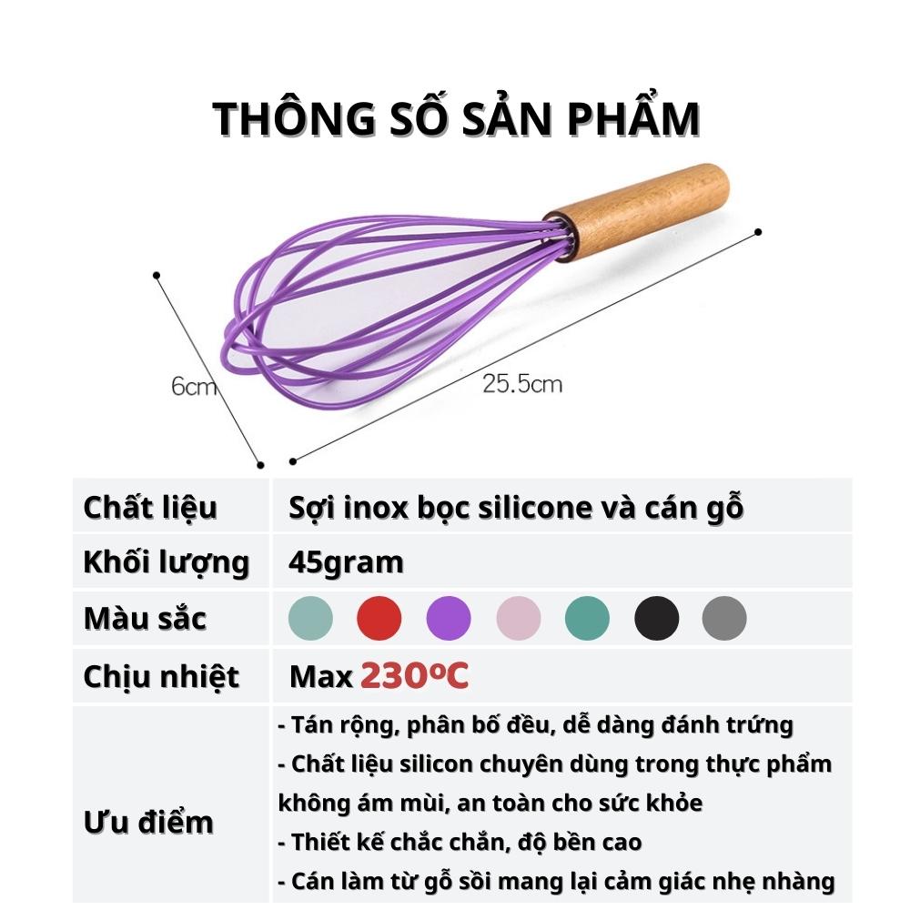 Cây đánh trứng silicon cán gỗ - Phới đánh trứng