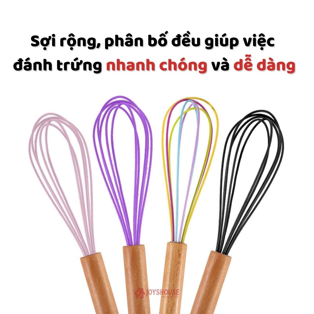 Cây đánh trứng silicon cán gỗ - Phới đánh trứng