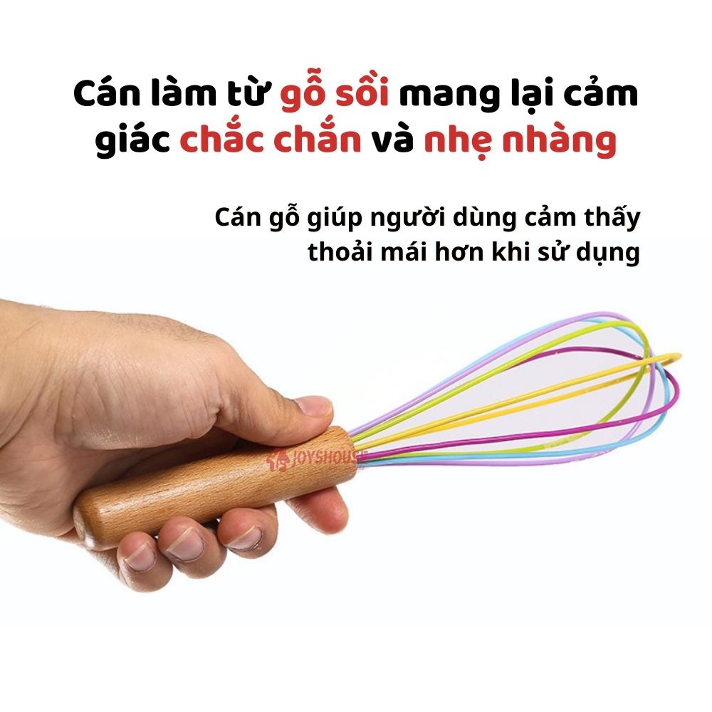 Cây đánh trứng silicon cán gỗ - Phới đánh trứng