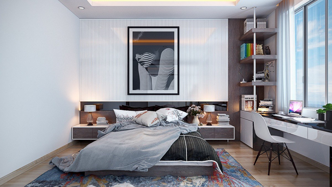 Thiết kế phòng ngủ 14m2 đẳng cấp, sang trọng