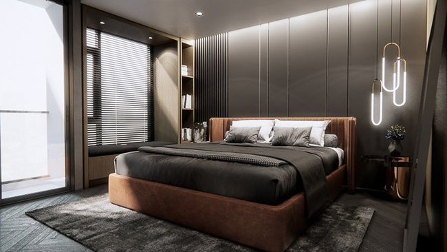Phòng ngủ 15m2 mộc mạc, cổ điển