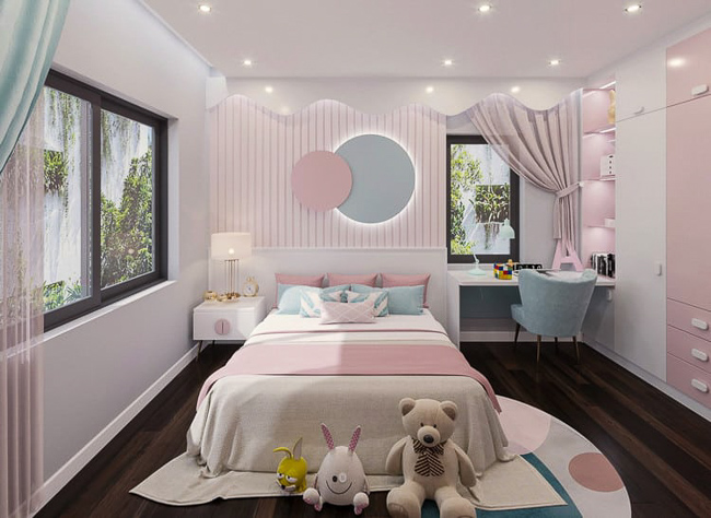 Mẫu nội thất phòng ngủ cho bé gái