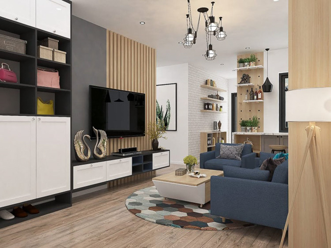 Trang trí nội thất phòng khách nhà ống diện tích lớn từ 6m2 – 30m2