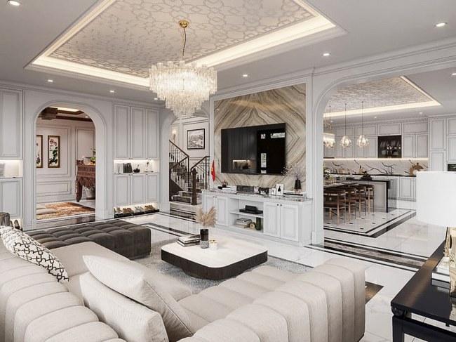 Mẫu Thiết Kế Nội Thất Nhà Phố Luxury Kết Hợp Neo Classic Sang Trọng