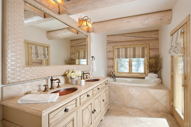 Phòng Tắm Rustic Mộc Mạc