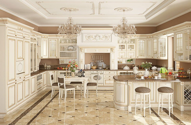 Phong cách nội thất tân cổ điển cho phòng bếp