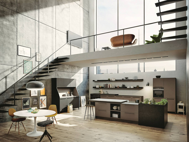 Nhà bếp theo phong cách nội thất urban