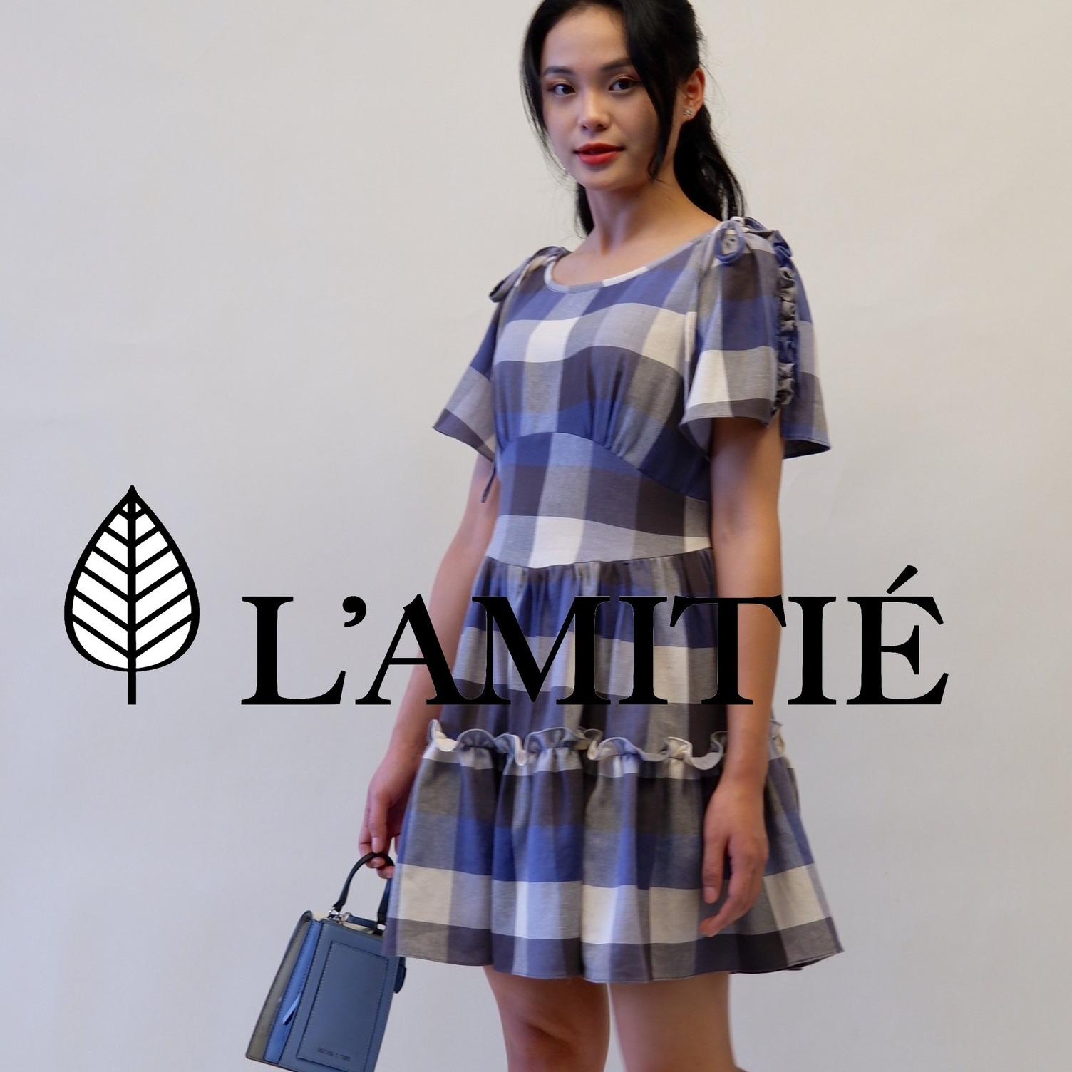 Váy xoè kẻ caro phối bèo nhún-VLT060223
