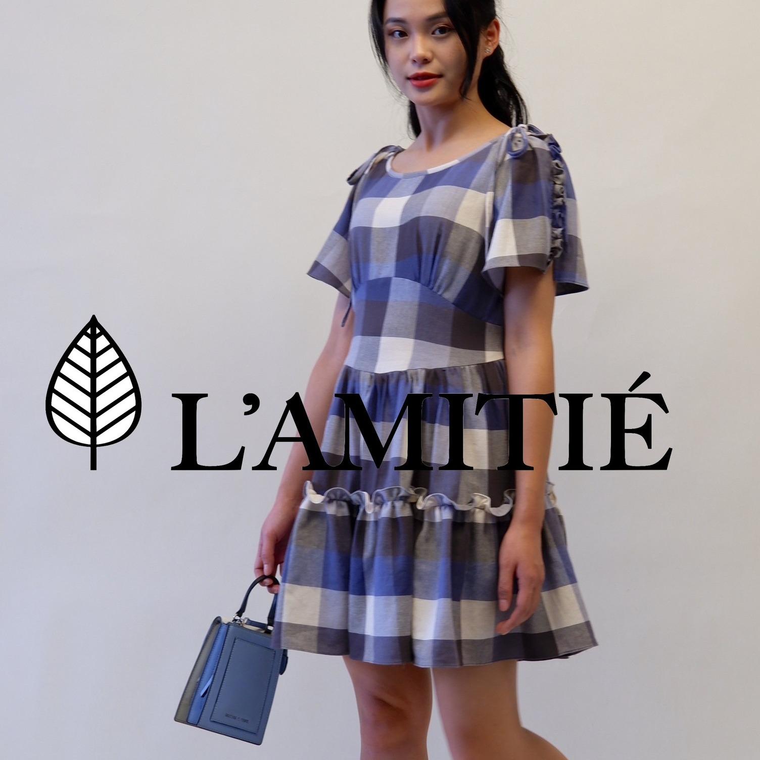 Váy xoè kẻ caro phối bèo nhún-VLT060223