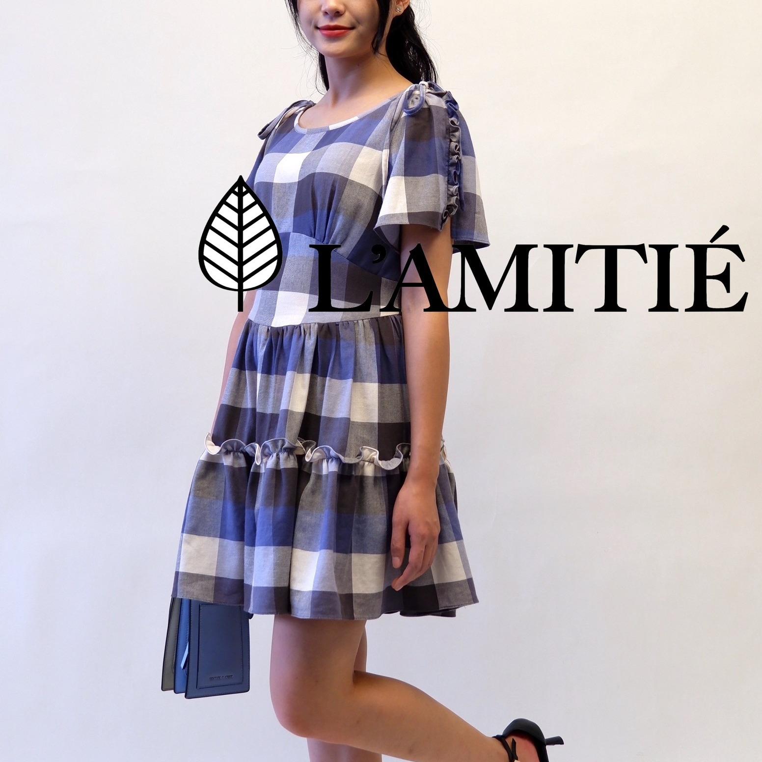 Váy xoè kẻ caro phối bèo nhún-VLT060223