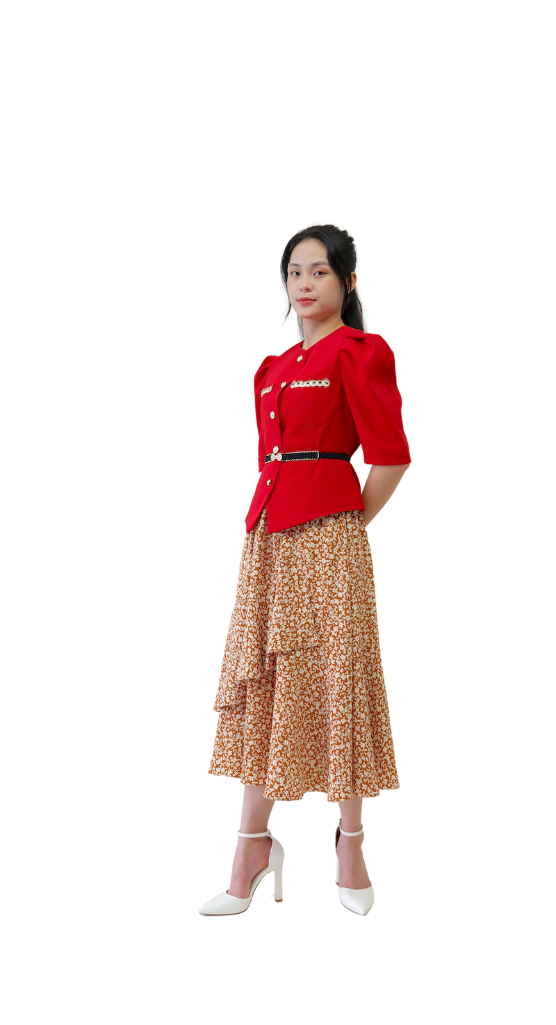 Áo vai nhún cộc tay-A020923