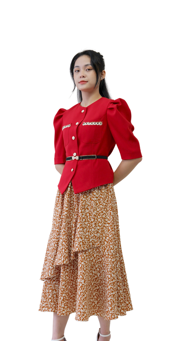 Áo vai nhún cộc tay-A020923