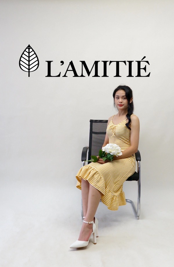 Váy thun kẻ 2 dây liền thân-VT010223