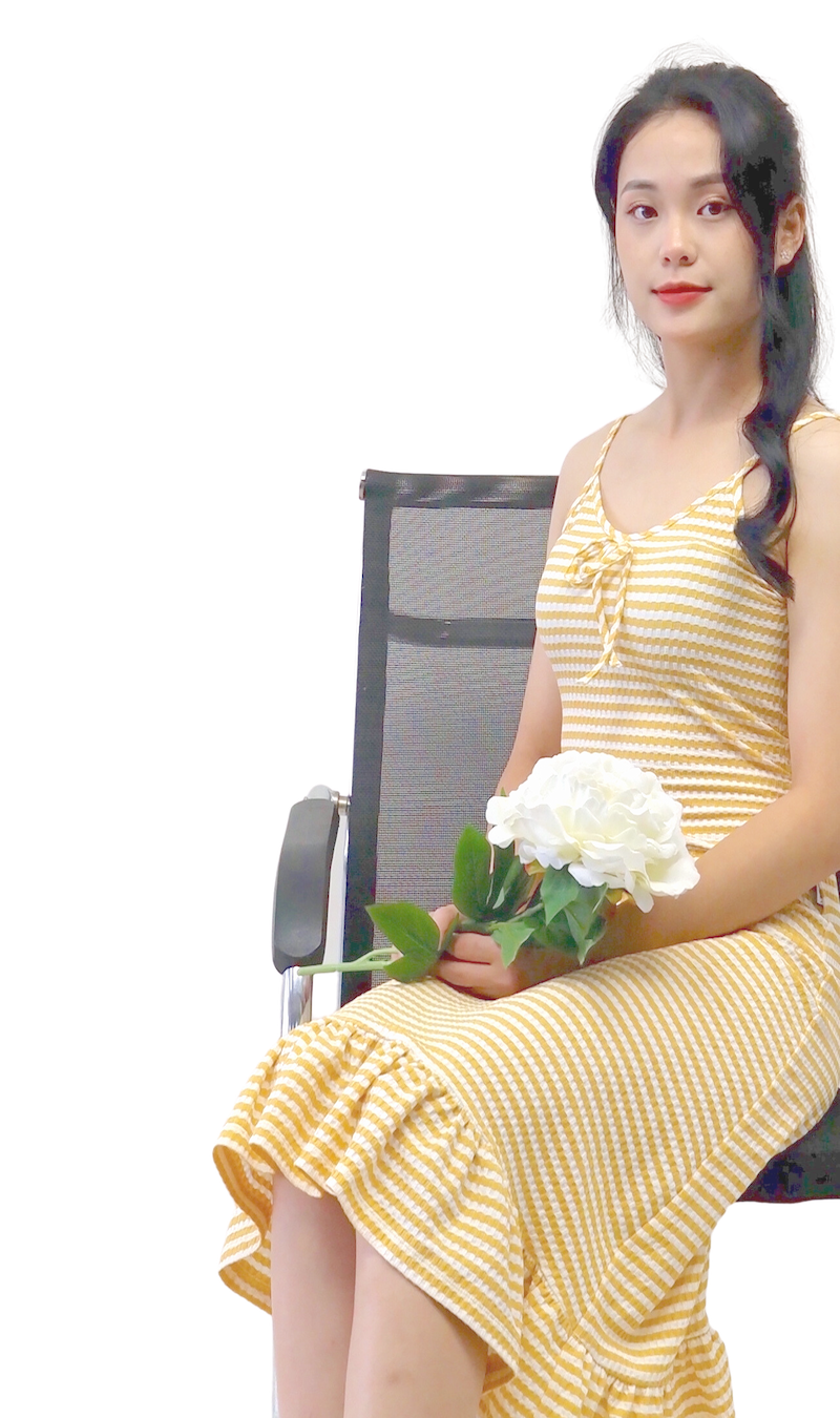 Đầm thun kẻ 2 dây-DT010223
