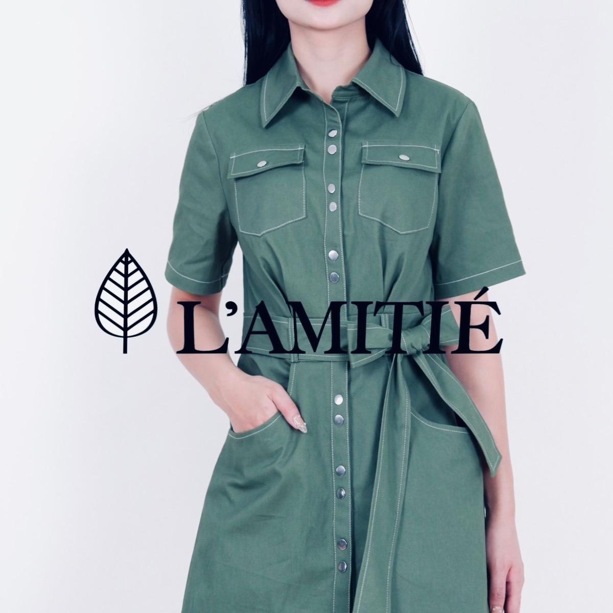 Đầm thô chữ A cổ đức-VLT130223