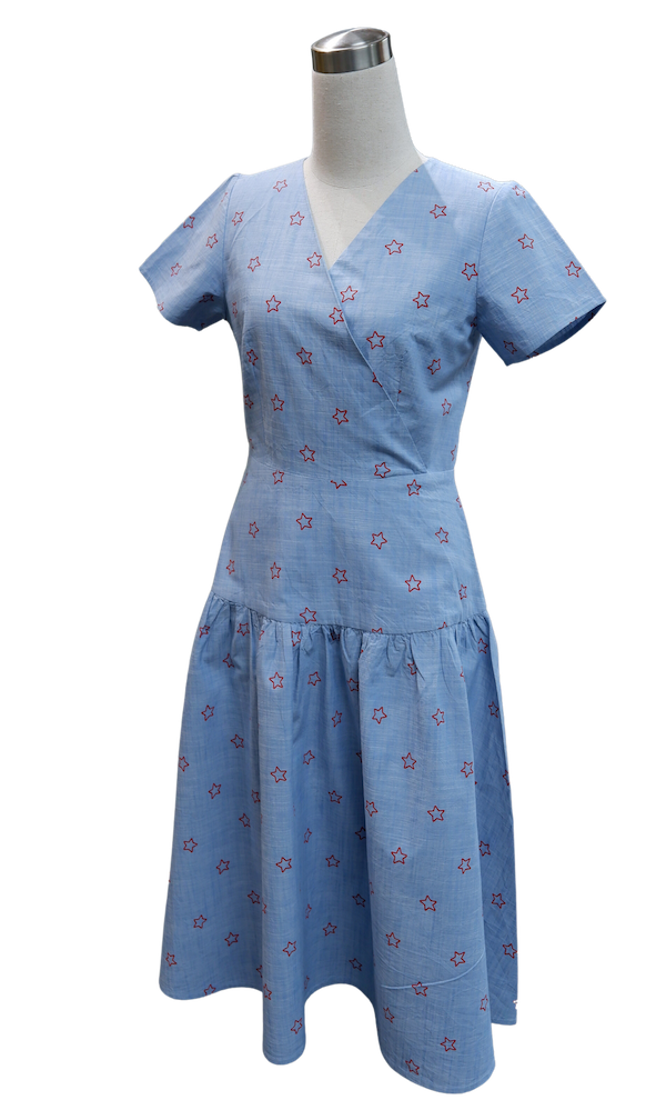 Đầm xoè cổ tim chéo-VLT9923