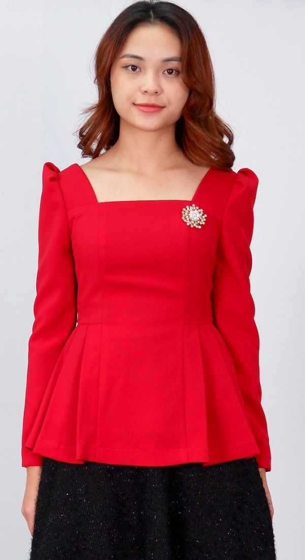 Áo cổ vuông dài tay-A010123