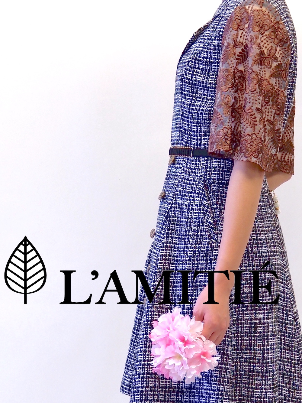 Đầm tweed cổ vest-VLT050223