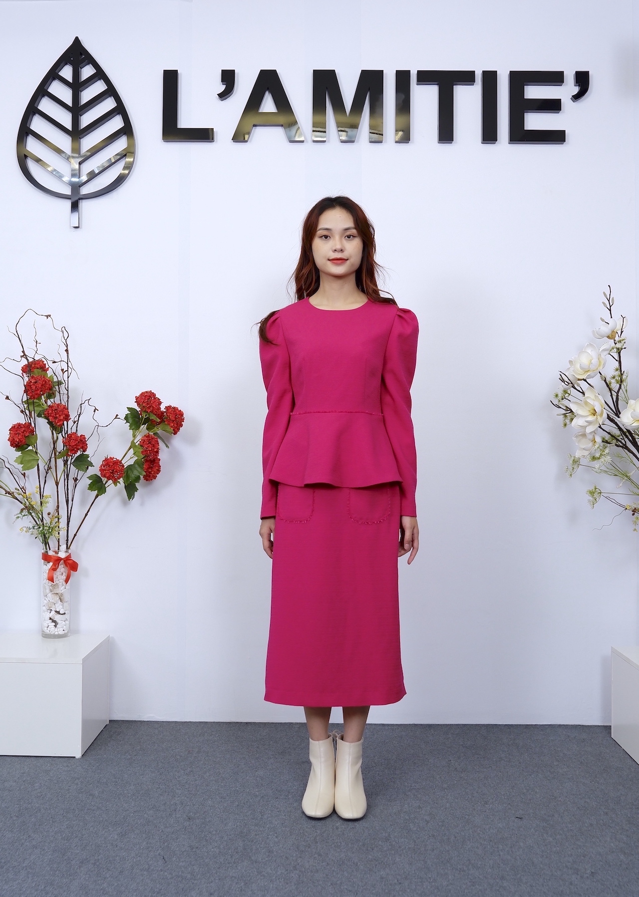 Áo dài tay pink-A81222